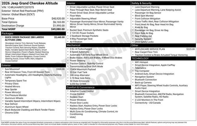 jeep grand cherokee 2026 1C4RJHAR8TC207075 image jeep grand cherokee 2026 1C4RJHAR8TC207075 image